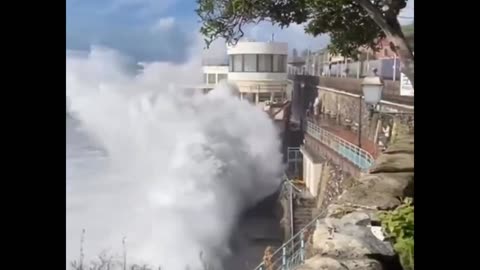 raging sea! Genoa Nervi - Italy