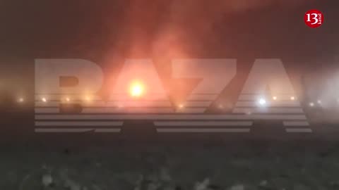 Footage of explosion and fire at Russian seaport - Port have been attacked by drones