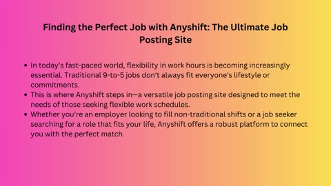 Finding the Perfect Job with AnyShift: The Ultimate Job Posting Site