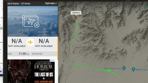 Marines and Army NERVA test stand activity on flight radar 8-25-23