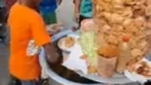 8 year old selling famous panipuri