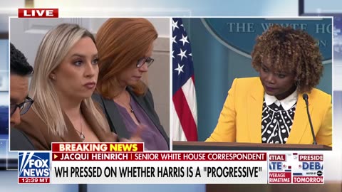 White House asked whether Kamala Harris is 'progressive'