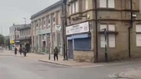 In Dewsbury today, a migrant spat at an old lady and a child so a man got out