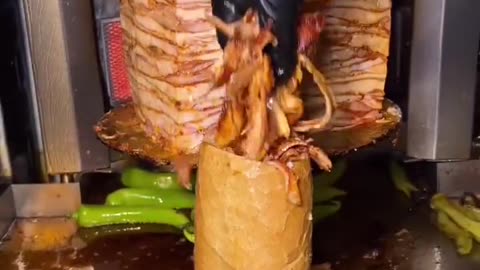 Delicious shawarma meat sandwich