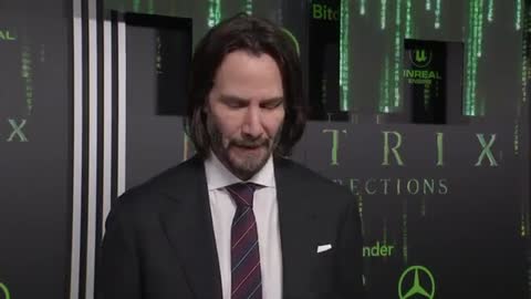 Keanu Reeves at the premiere of the film "Matrix Resurrection" in San Francisco/Interview/