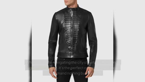 Philipp Plein Men’s Black Crocodile Leather Jacket