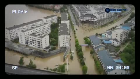 Danger first time in china, river bursts overflowing in china china flood 2022 Gorges Dam