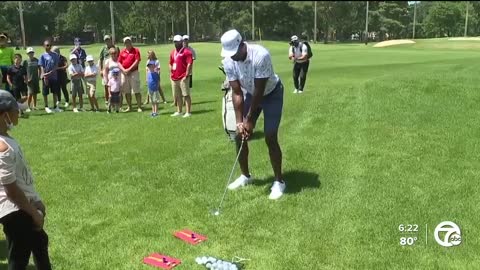 Calvin Johnson talks watching Rocket Mortgage Classic, improving his own golf game