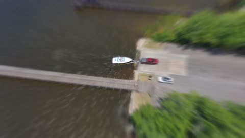 Blasian Babies DaDa Flies Skydio 2+ Drone Over Lake Shore Boat Ramp Doctor's Lake Clay County, FL