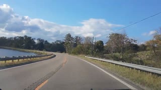 Driving on Route 250 by Tappan Lake Ohio