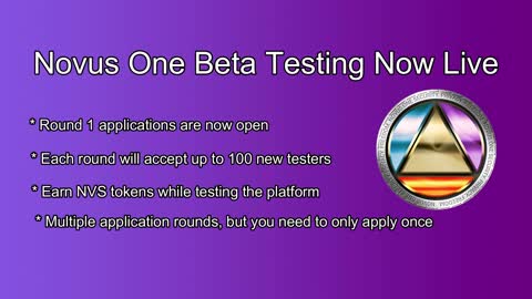 Novus One Now Accepting Beta Testing Applications