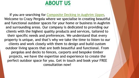 If you are searching for Composite Decking in Aughrim Upper