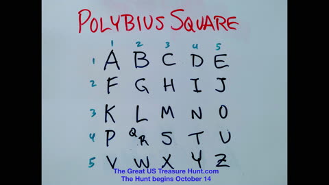 Polybius Square -- What is it and how to solve? The Great US Treasure Hunt