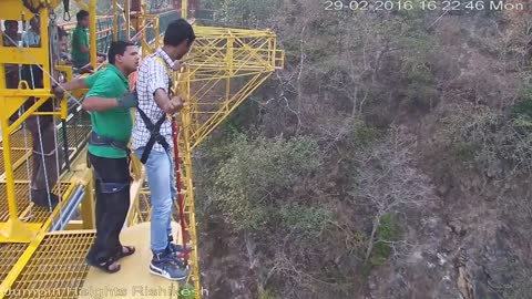 Funny bungee jumping