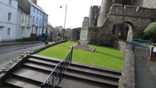 Entering a castle in Wales