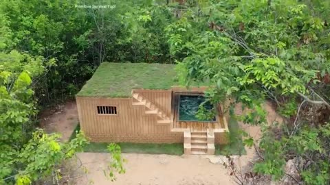 Building jungle villa and swimming pool