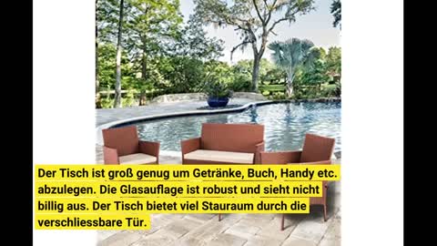 TecTake 2X Aluminium Polyrattan Sonnenliege + Tisch Gartenmöbel Set - inkl. 2 Bezugsets+Schutzhülle