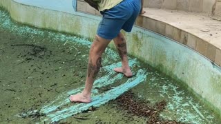 Slippery Pool Proves too Slick for Worker