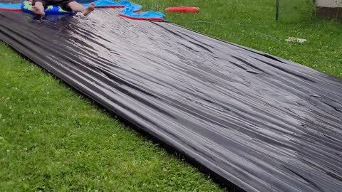 Waterslide in the backyard