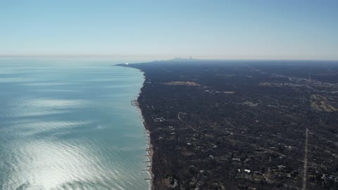 A Gentle Drone Flight Over Lake Michigan