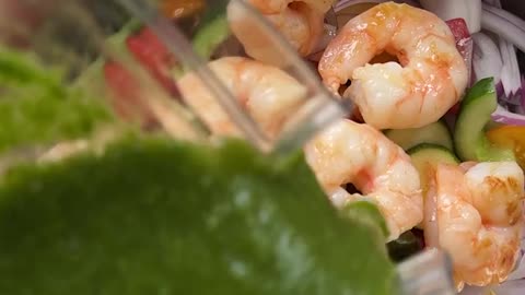 Delicious Aguachile Prawn Salad