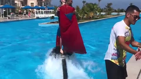 Superman Takes Lady For Wild Water Ride