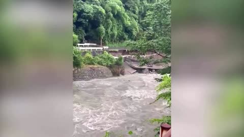 Swollen rivers after Typhoon Lan makes landfall in Japan