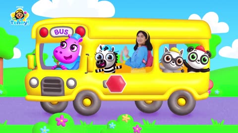 [1 Hour Loop] Wheels on the Bus 🚌 | Nursery Rhymes | Kids Songs | Hey Tenny!