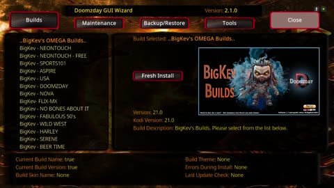 Doomzday DDMC 21.1 Kodi Fork Which is packed with Kodi Themes and Builds - Recommended!