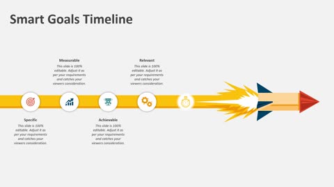 Smart goals timeline PowerPoint slide