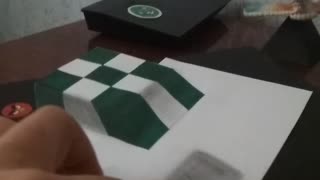 3D Trick Art on Paper, Floating chess