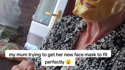 Mum having trouble with face mask