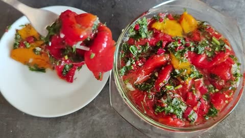 Appetizing Flavors: Pickled Peppers in Oil with Greens