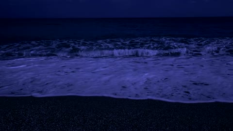 Fall Asleep with Powerful Waves at Night on Museddu Beach - Ocean Sounds for Deep Sleeping