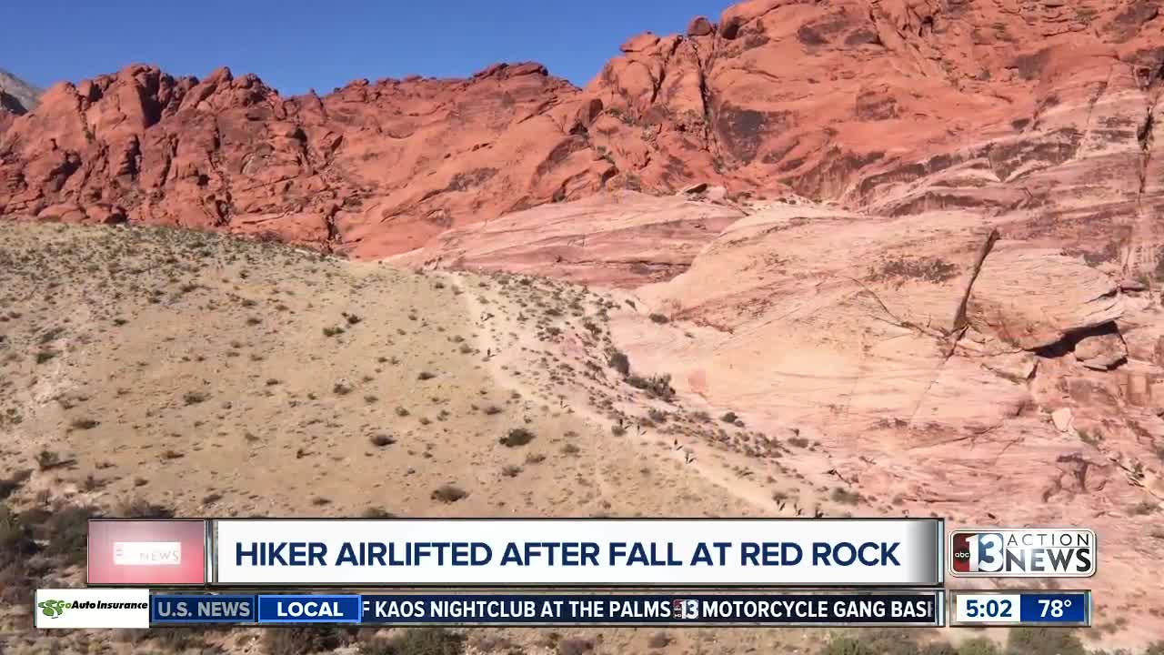 Hiker airlifted from Red Rock