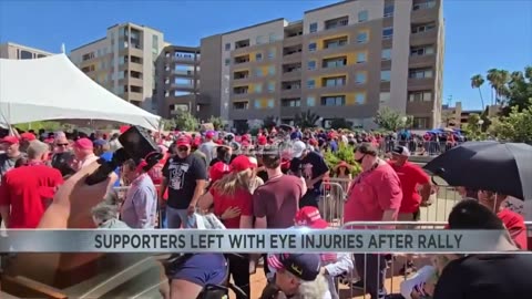 Attendants of a Trump rally, later expressed symptoms of chemical injuries to their eyes