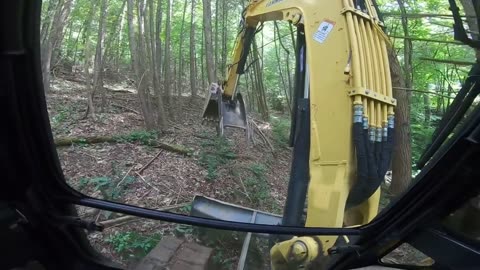 Yanmar Vio80 Excavator cutting a trail