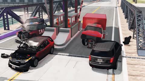 BeamNG.Drive - Cars vs Bollards #5