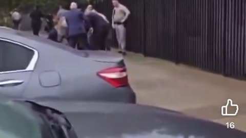 Disturbing footage has emerged of the arrest of a bombing suspect following today's incident