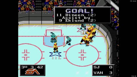 NHL '94 Franchise Mode 1989 Regular Season G30 - Len the Lengend (SJ) at Hokkee (VAN)