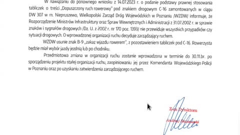 Wielkopolski Zarząd Dróg Wojewódzkich kłamie - zakazy wjazdu dla rowerów