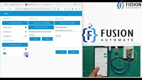 Demo | SMS Driven IoT Automation | A9G Board Integration with Node RED for Remote Control | ioT |