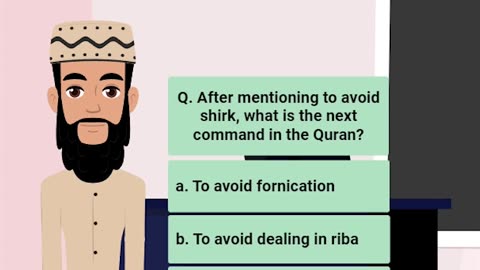 Q. After mentioning to avoid shirk, what is the next command in the Quran?#Quran #muslim #islam