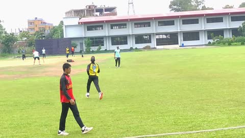 Bowling practice cricket ground