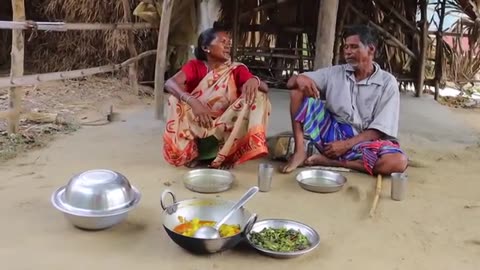 EGG CURRY WITH BOTTLE GOURD and SHAK VAJI prepared