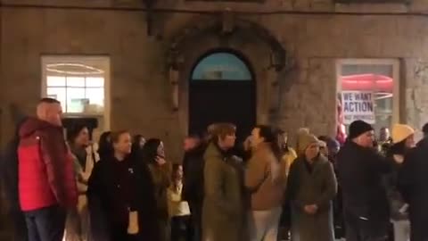 Ireland: Protest outside Roscrea Garda station after a Coudenhove importee tried to rape a mother.