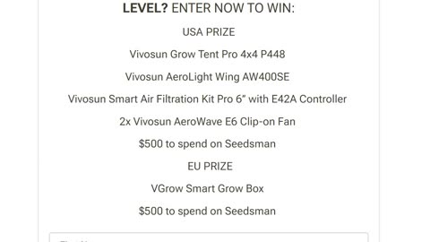 Indoor Grow Gear and Seeds Giveaway Contest Link To Enter Below