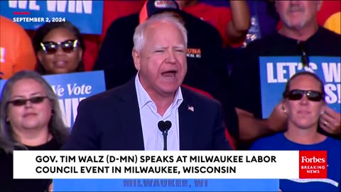 'The Blue Wall Stands Firm': Tim Walz Celebrates Union Protections During Milwaukee Rally