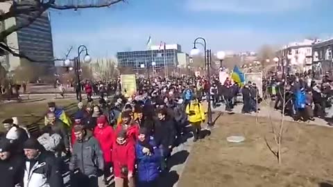 Protests by civilians in occupied Berdiansk