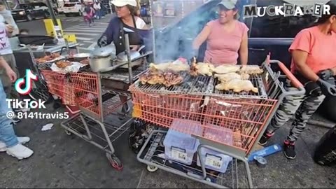 Shopping cart grilling NYC